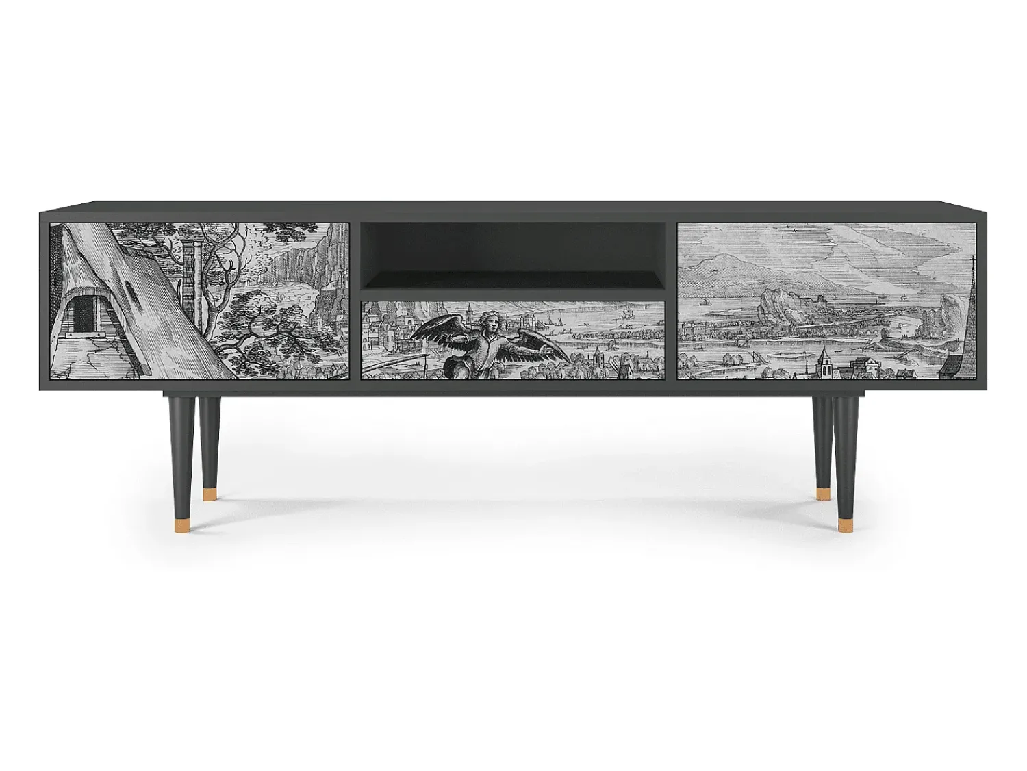 Hot Mueble de TV - 170х59х41 cm - T6 - Departure, Antracite Cinza antracite