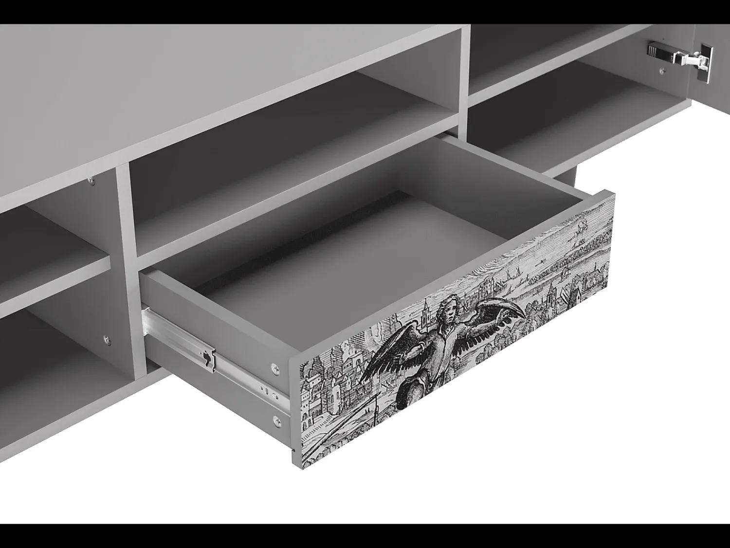 Móvel De Tv* Mueble de TV - 170х59х41 cm - T6 - Departure, Cinza Cinzento