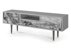 Móvel De Tv* Mueble de TV - 170х59х41 cm - T6 - Departure, Cinza Cinzento