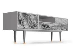 Móvel De Tv* Mueble de TV - 170х59х41 cm - T6 - Departure, Cinza Cinzento