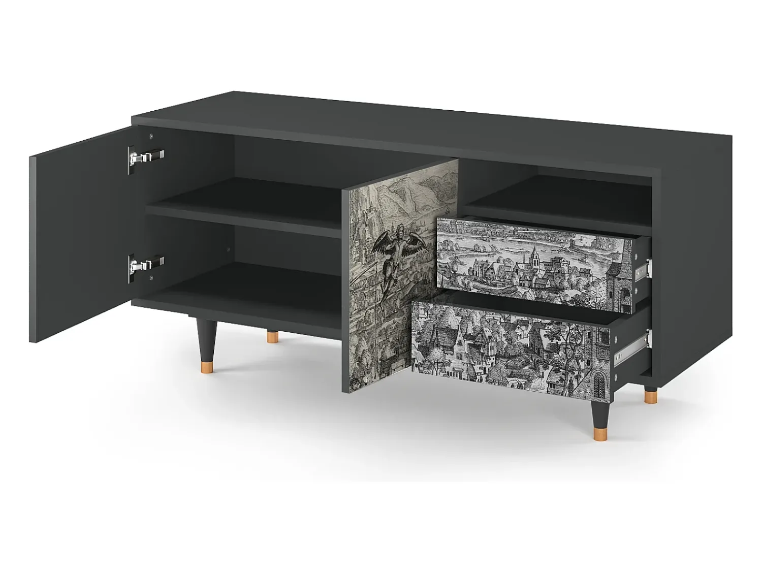 Mueble de TV - 125х56х41 cm - T7 - Departure, Antracite^ Móvel De Tv