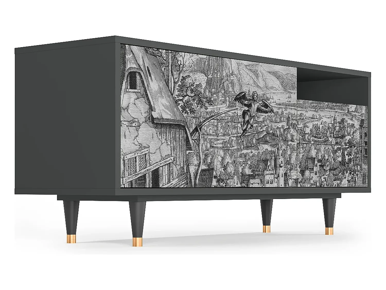 Mueble de TV - 125х56х41 cm - T7 - Departure, Antracite^ Móvel De Tv