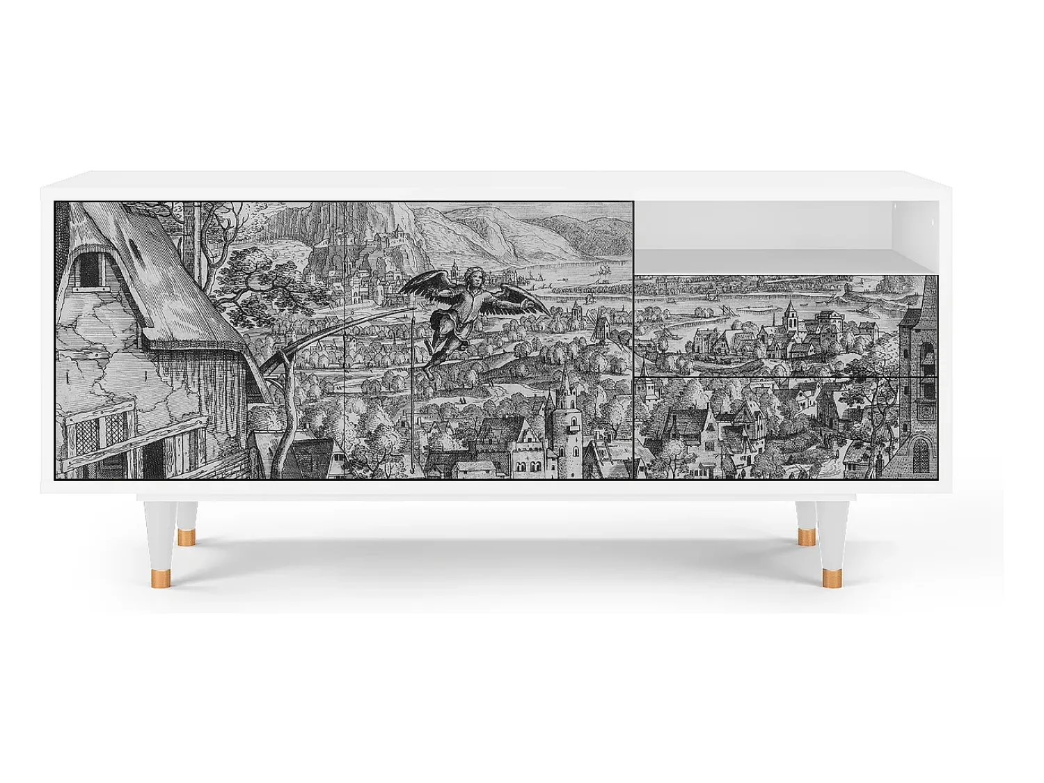 Online Mueble de TV - 125х56х41 cm - T7 - Departure, Branco Bege