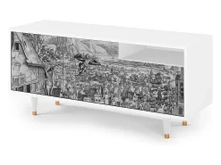 Online Mueble de TV - 125х56х41 cm - T7 - Departure, Branco Bege