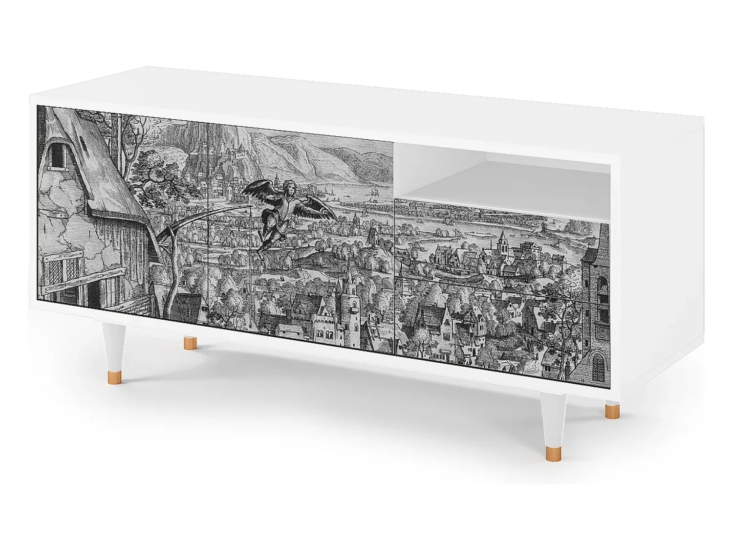 Online Mueble de TV - 125х56х41 cm - T7 - Departure, Branco Bege