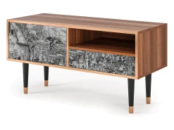Móvel De Tv| Mueble de TV - 115х59х48 cm - T3 - Departure, Nogueira Castanho