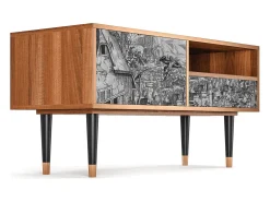 Móvel De Tv| Mueble de TV - 115х59х48 cm - T3 - Departure, Nogueira Castanho
