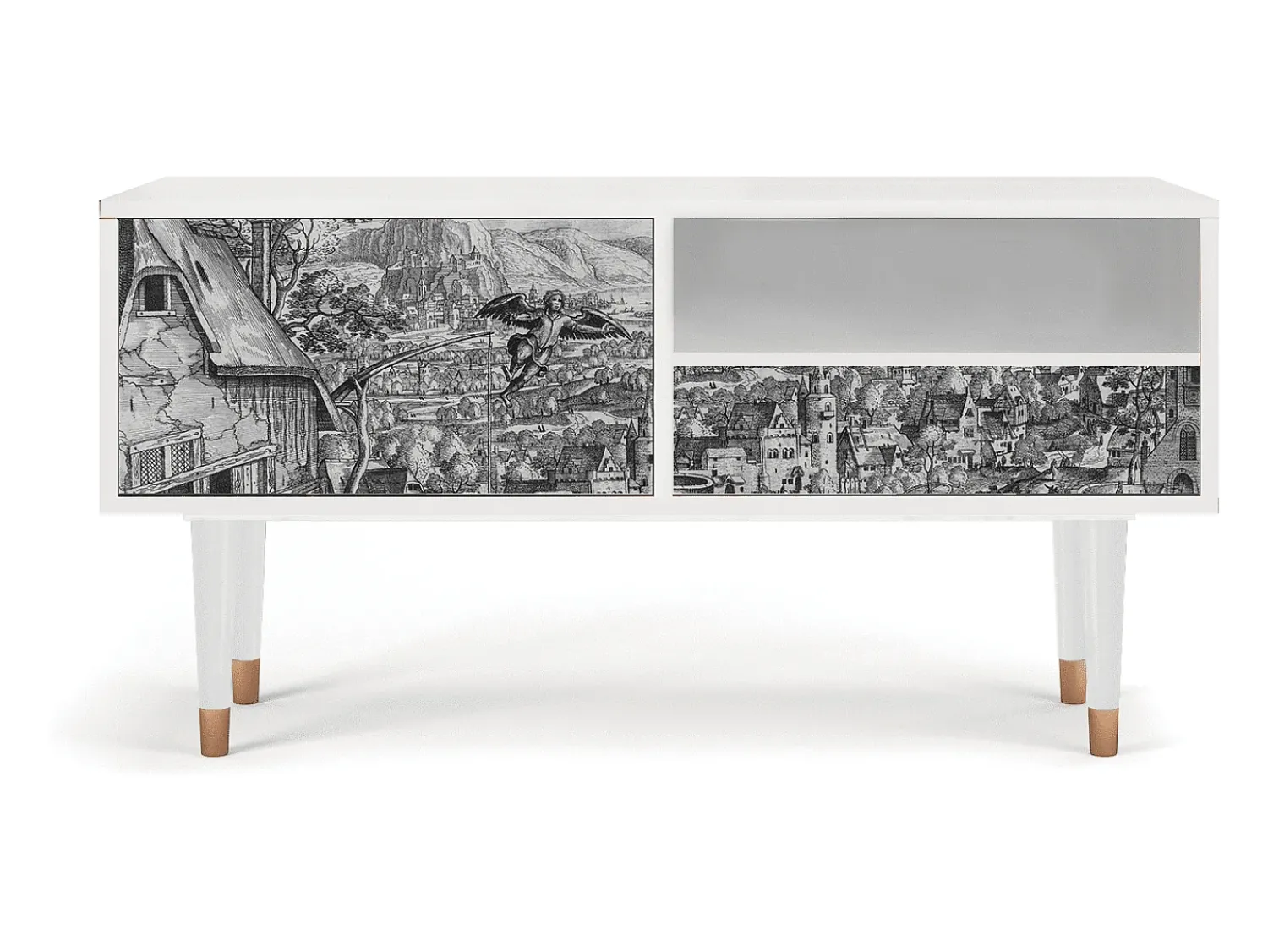 Clearance Mueble de TV - 115х59х48 cm - T3 - Departure, Branco Bege