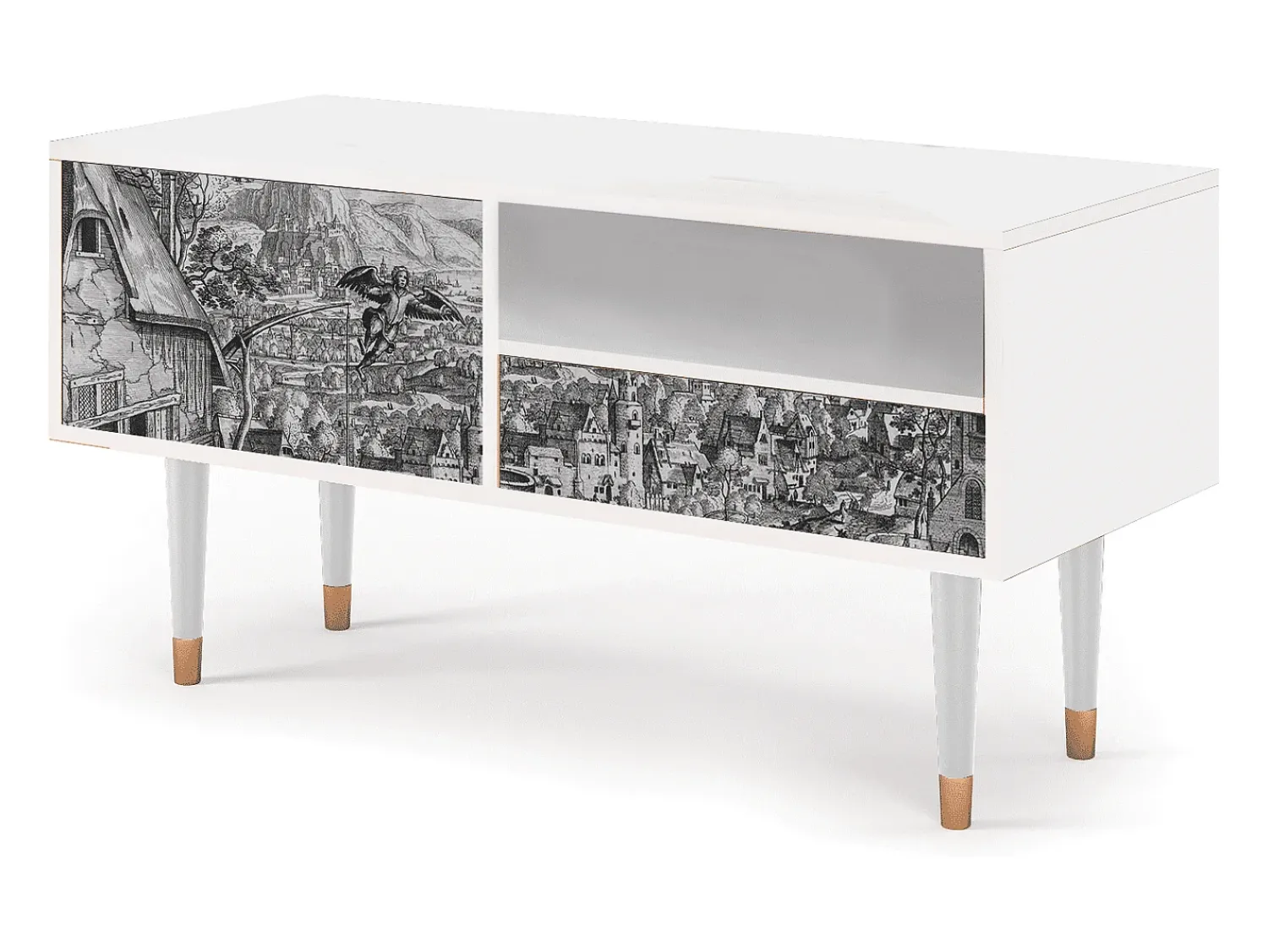 Clearance Mueble de TV - 115х59х48 cm - T3 - Departure, Branco Bege