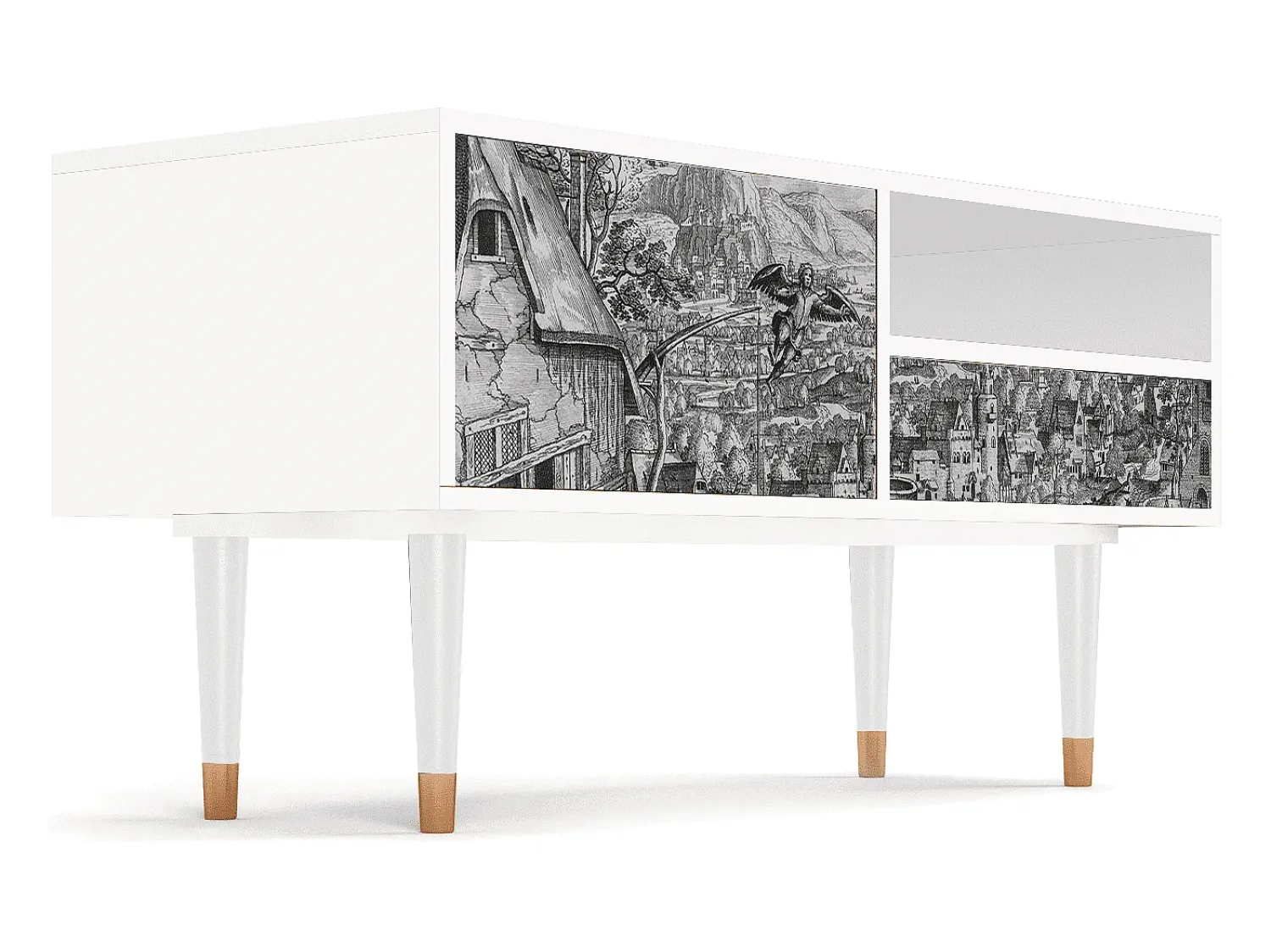 Clearance Mueble de TV - 115х59х48 cm - T3 - Departure, Branco Bege