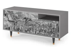 Mueble de TV - 125х56х41 cm - T7 - Departure, Cinza^ Móvel De Tv