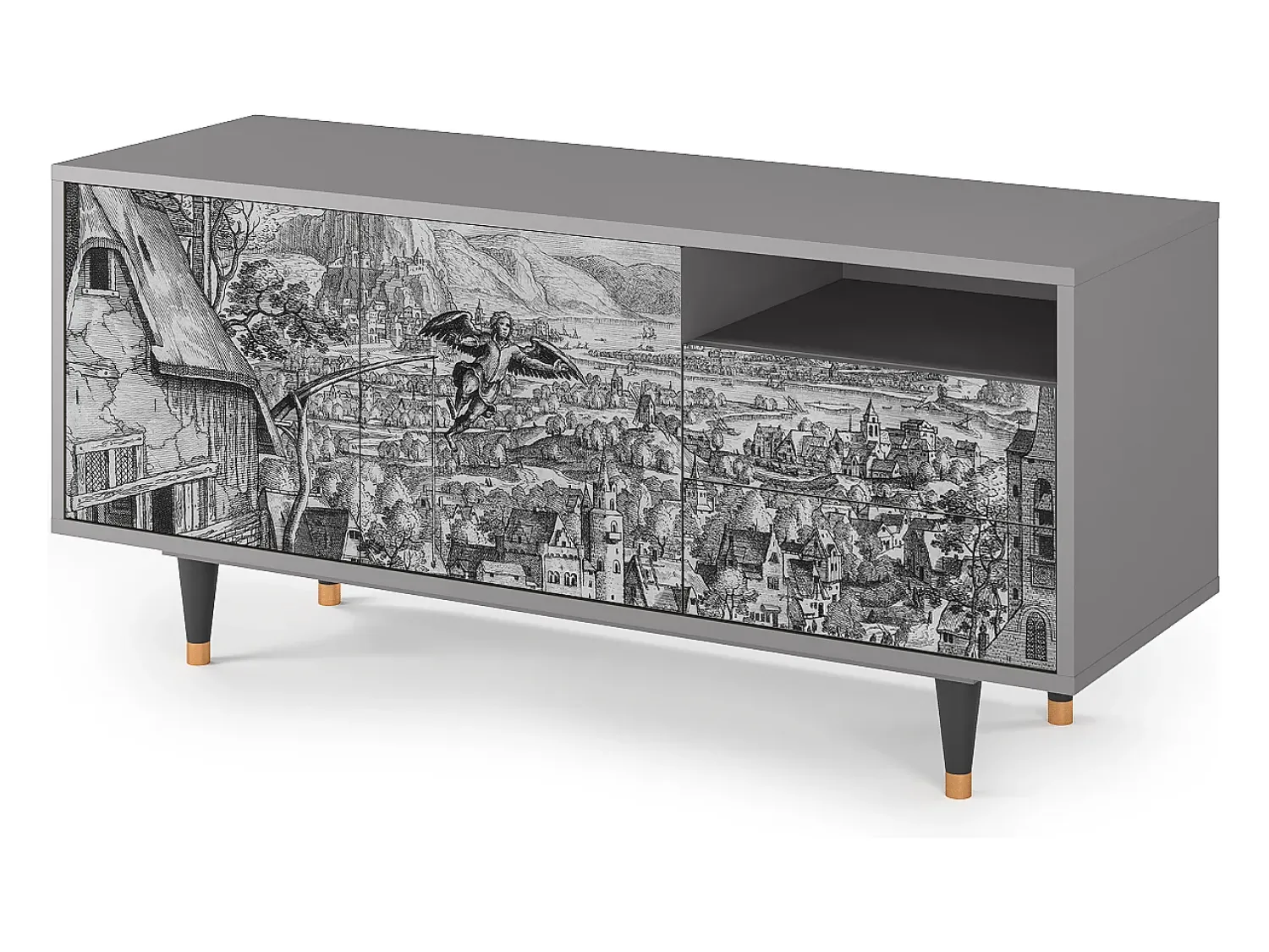 Mueble de TV - 125х56х41 cm - T7 - Departure, Cinza^ Móvel De Tv
