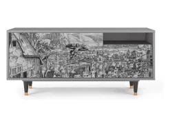 Mueble de TV - 125х56х41 cm - T7 - Departure, Cinza^ Móvel De Tv