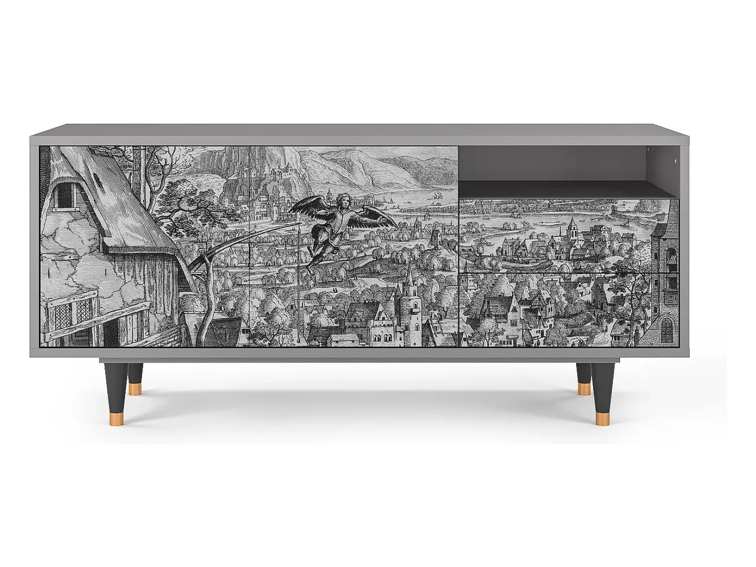 Mueble de TV - 125х56х41 cm - T7 - Departure, Cinza^ Móvel De Tv