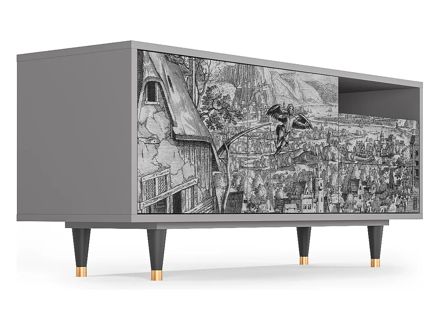 Mueble de TV - 125х56х41 cm - T7 - Departure, Cinza^ Móvel De Tv
