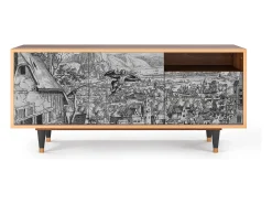 Móvel De Tv* Mueble de TV - 125х56х41 cm - T7 - Departure, Nogueira Castanho