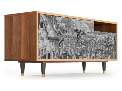 Móvel De Tv* Mueble de TV - 125х56х41 cm - T7 - Departure, Nogueira Castanho