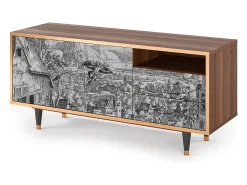 Móvel De Tv* Mueble de TV - 125х56х41 cm - T7 - Departure, Nogueira Castanho