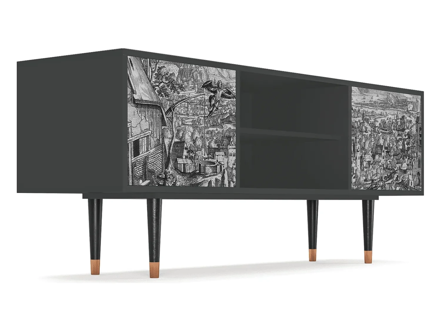 Móvel De Tv| Mueble de TV - 170х69х48 cm - T2 - Departure, Antracite Cinza antracite