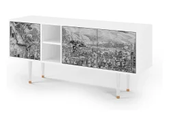 Mueble de TV - 150х69х41 cm - T5 - Departure, Branco^ Móvel De Tv