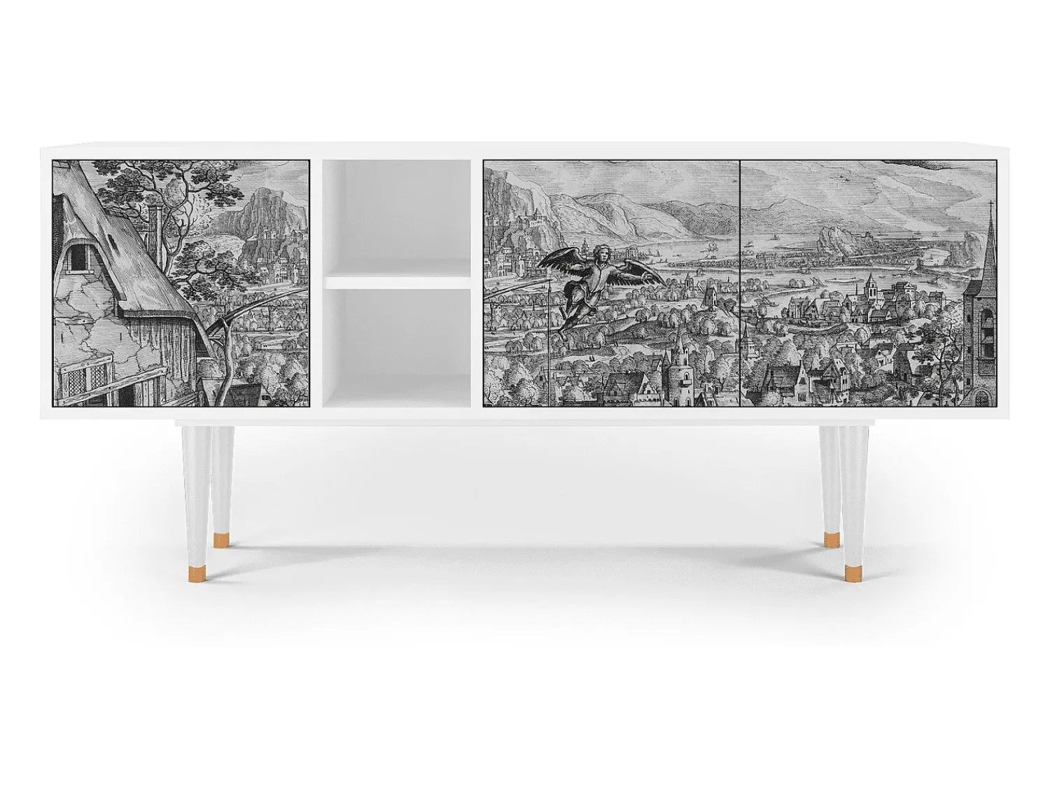 Mueble de TV - 150х69х41 cm - T5 - Departure, Branco^ Móvel De Tv