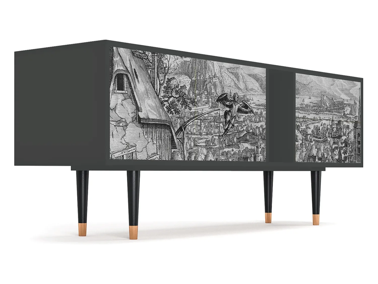 Sale Mueble de TV - 170х69х48 cm - T1 - Departure, Antracite Cinza antracite