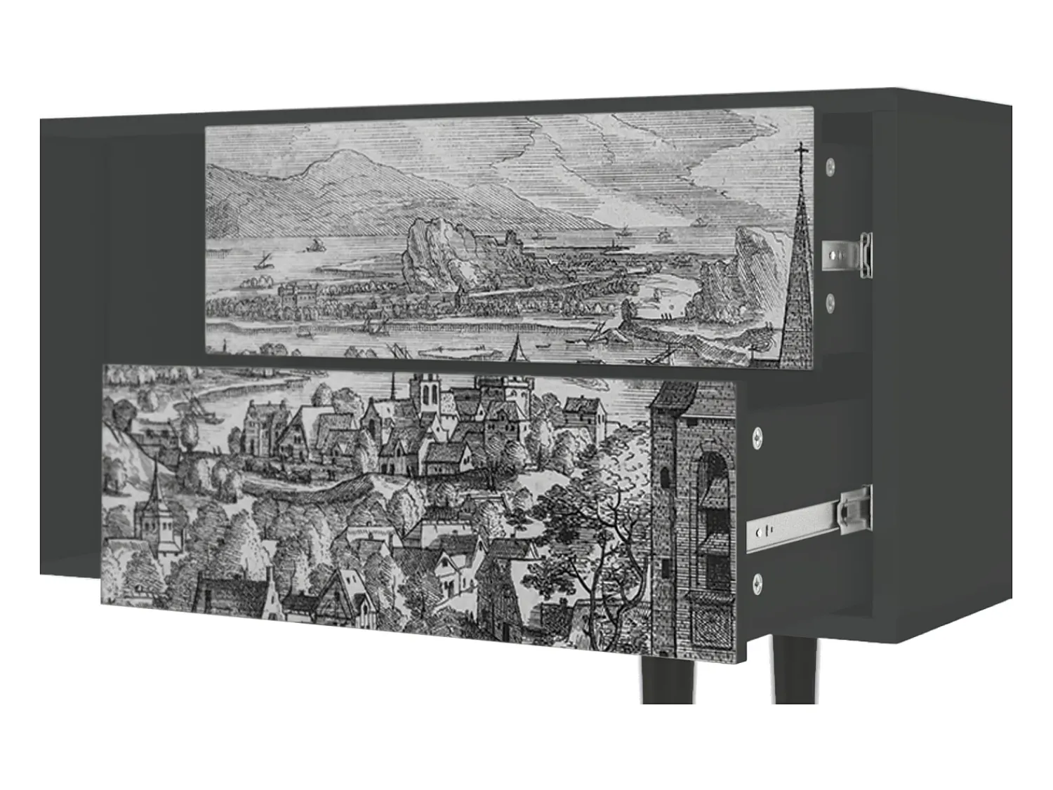 Sale Mueble de TV - 170х69х48 cm - T1 - Departure, Antracite Cinza antracite