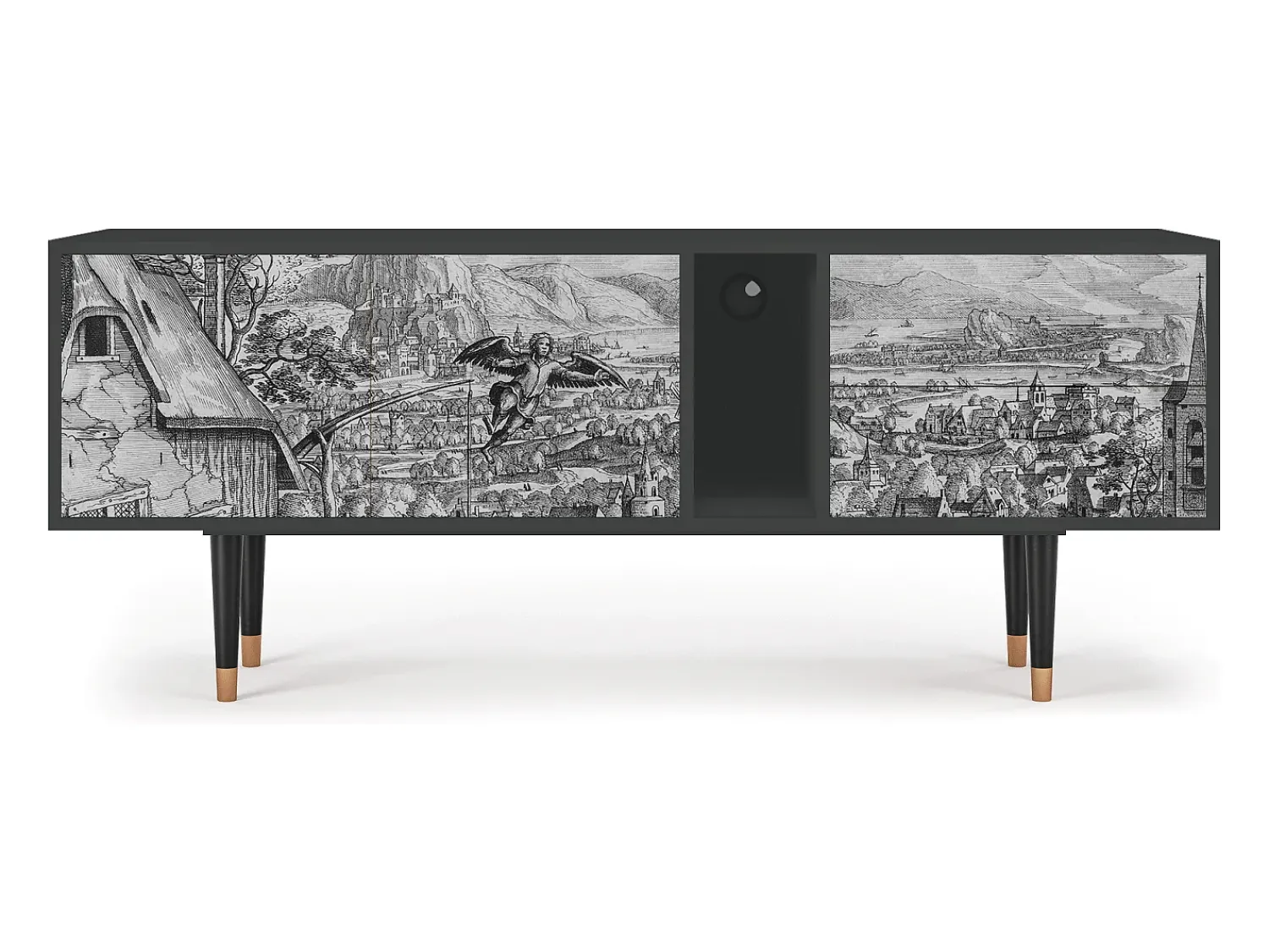 Sale Mueble de TV - 170х69х48 cm - T1 - Departure, Antracite Cinza antracite