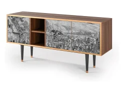 New Mueble de TV - 150х69х41 cm - T5 - Departure, Nogueira Castanho