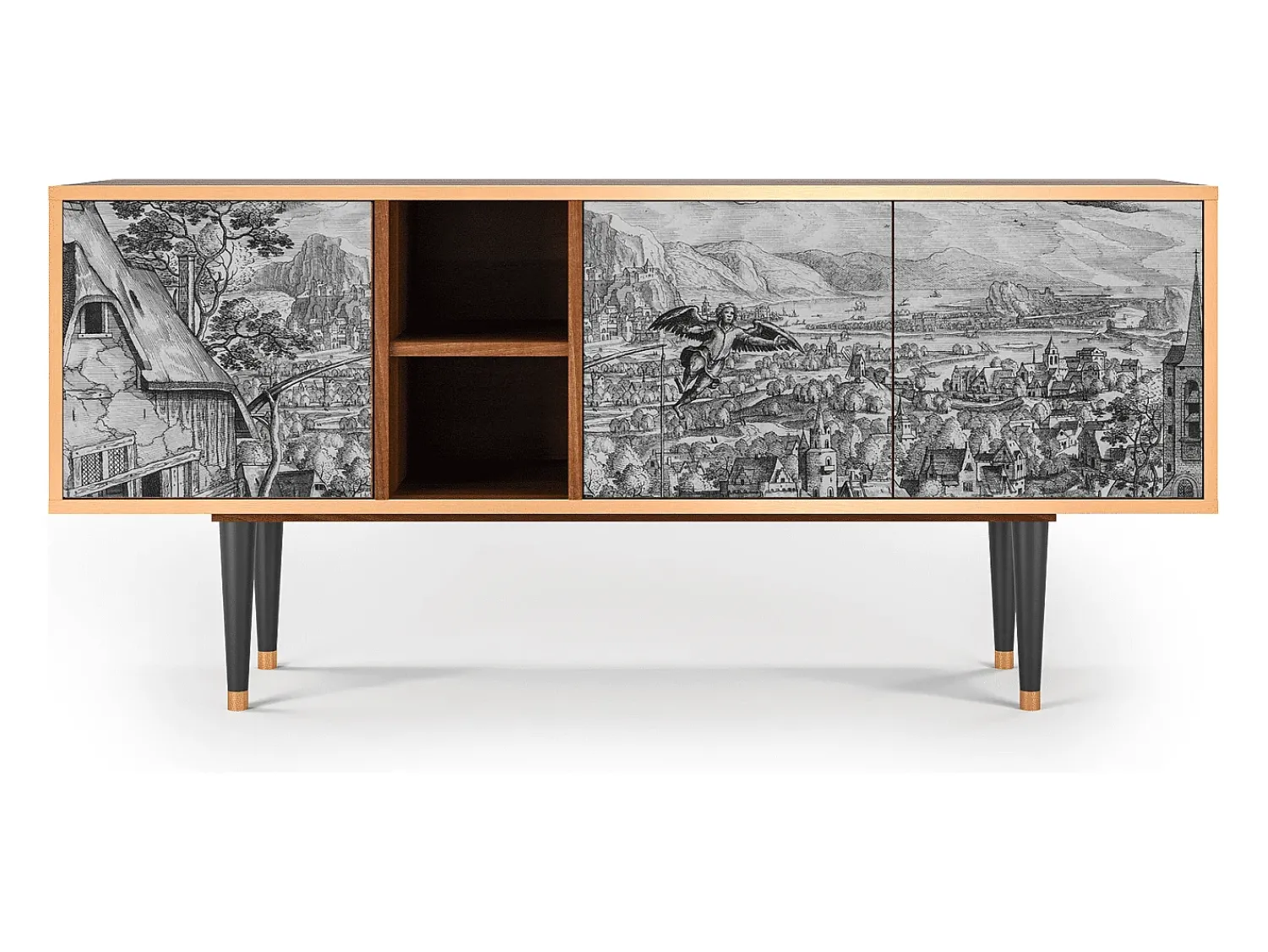 New Mueble de TV - 150х69х41 cm - T5 - Departure, Nogueira Castanho