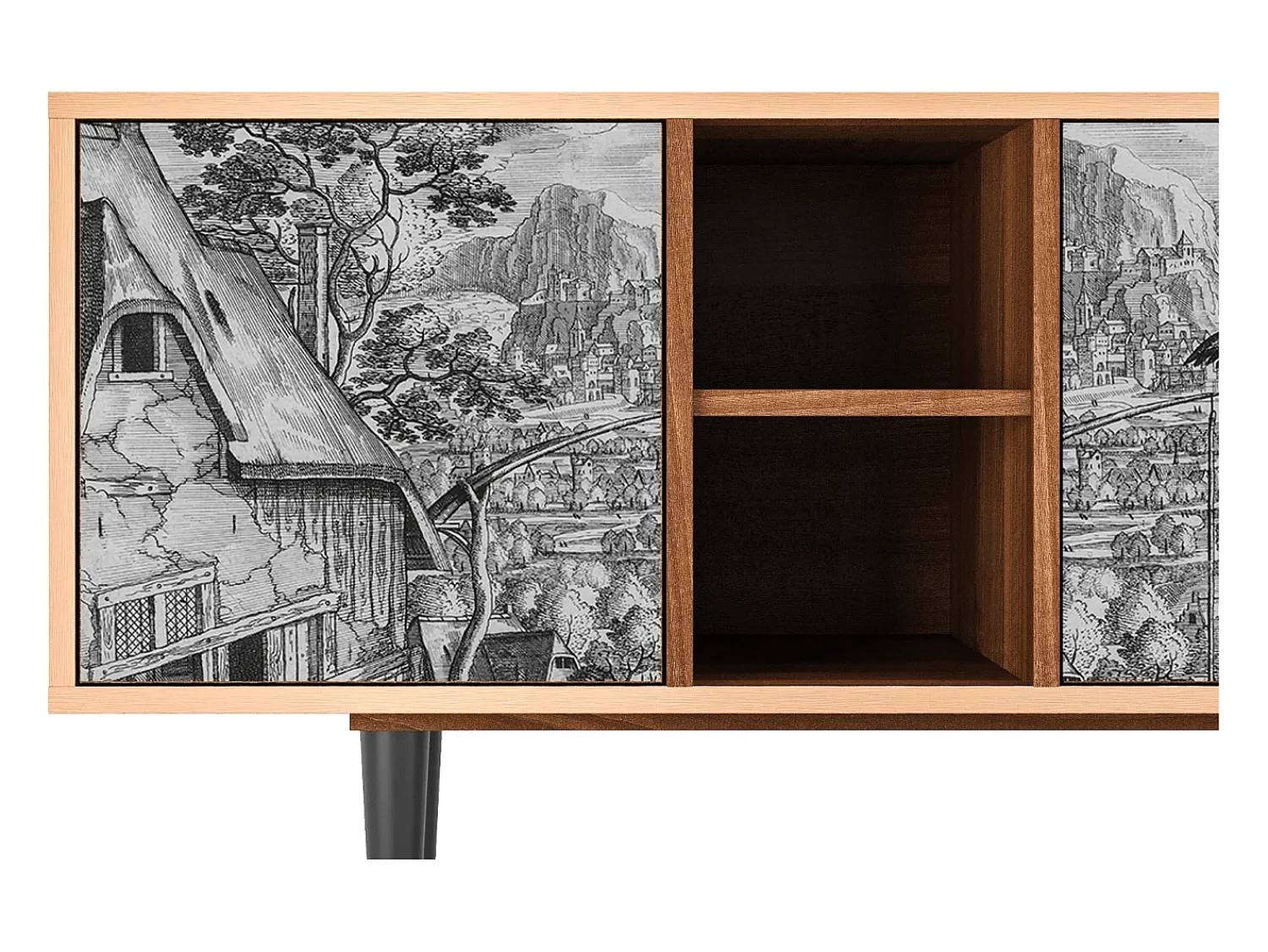 New Mueble de TV - 150х69х41 cm - T5 - Departure, Nogueira Castanho