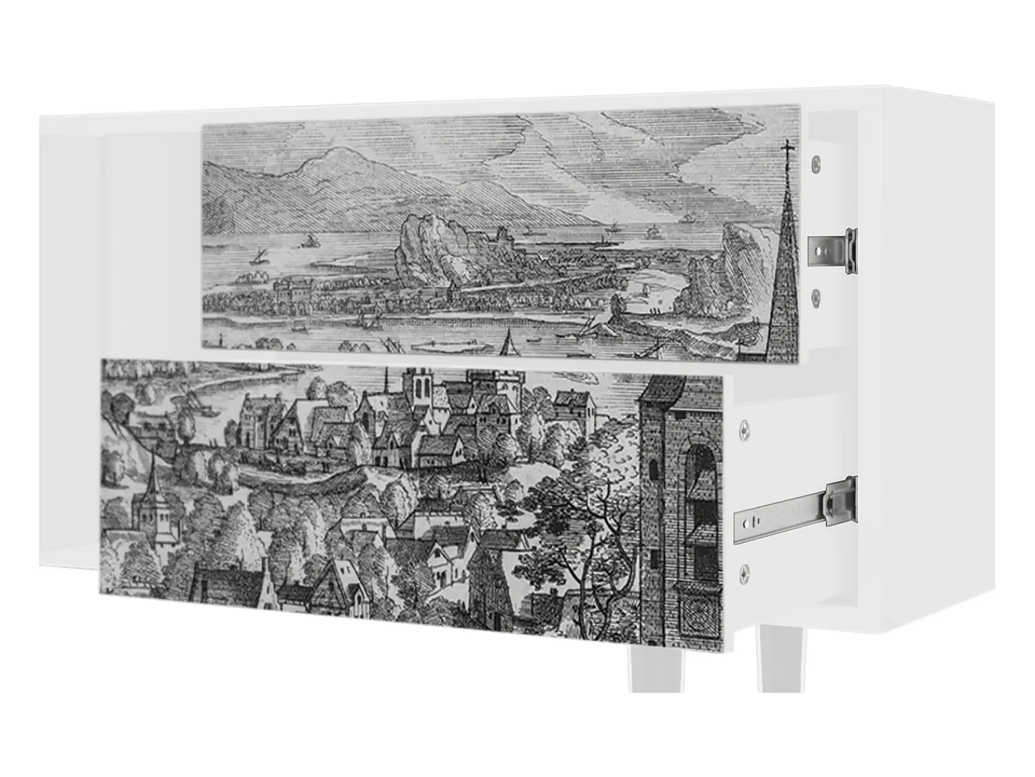 Mueble de TV - 170х69х48 cm - T1 - Departure, Branco^ Móvel De Tv