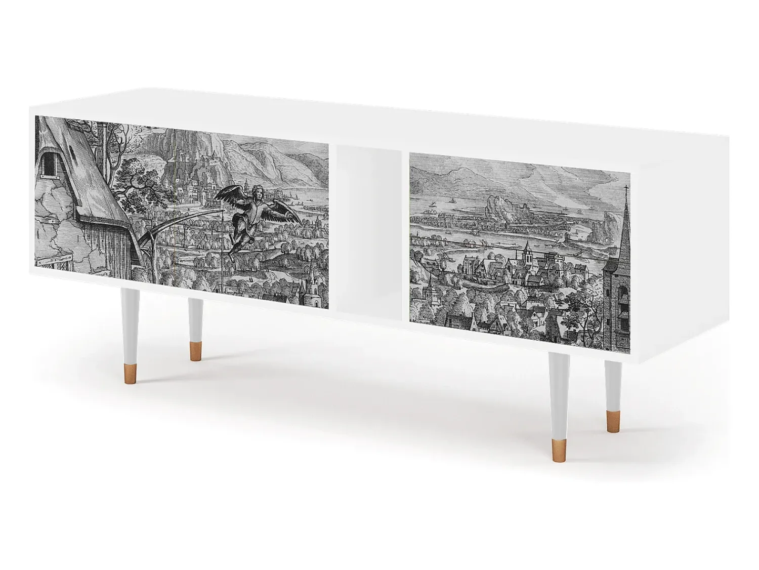 Mueble de TV - 170х69х48 cm - T1 - Departure, Branco^ Móvel De Tv