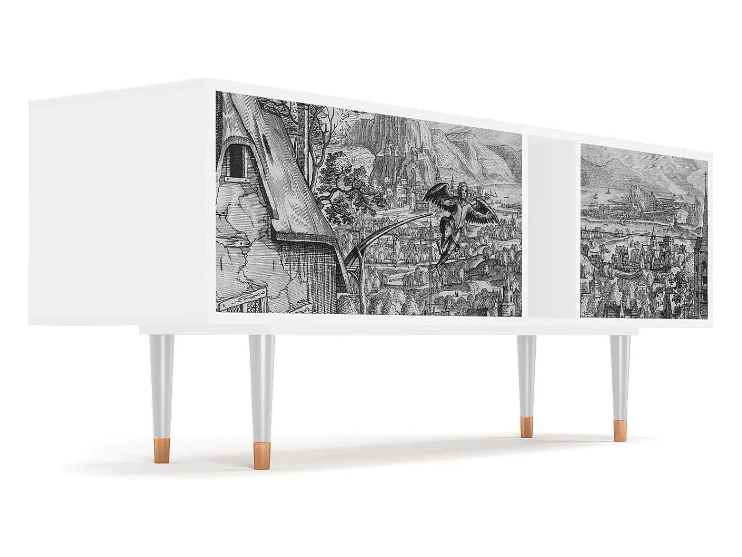 Mueble de TV - 170х69х48 cm - T1 - Departure, Branco^ Móvel De Tv