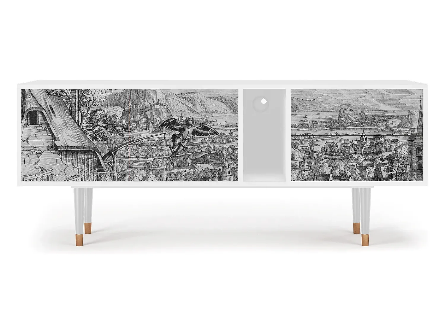 Mueble de TV - 170х69х48 cm - T1 - Departure, Branco^ Móvel De Tv