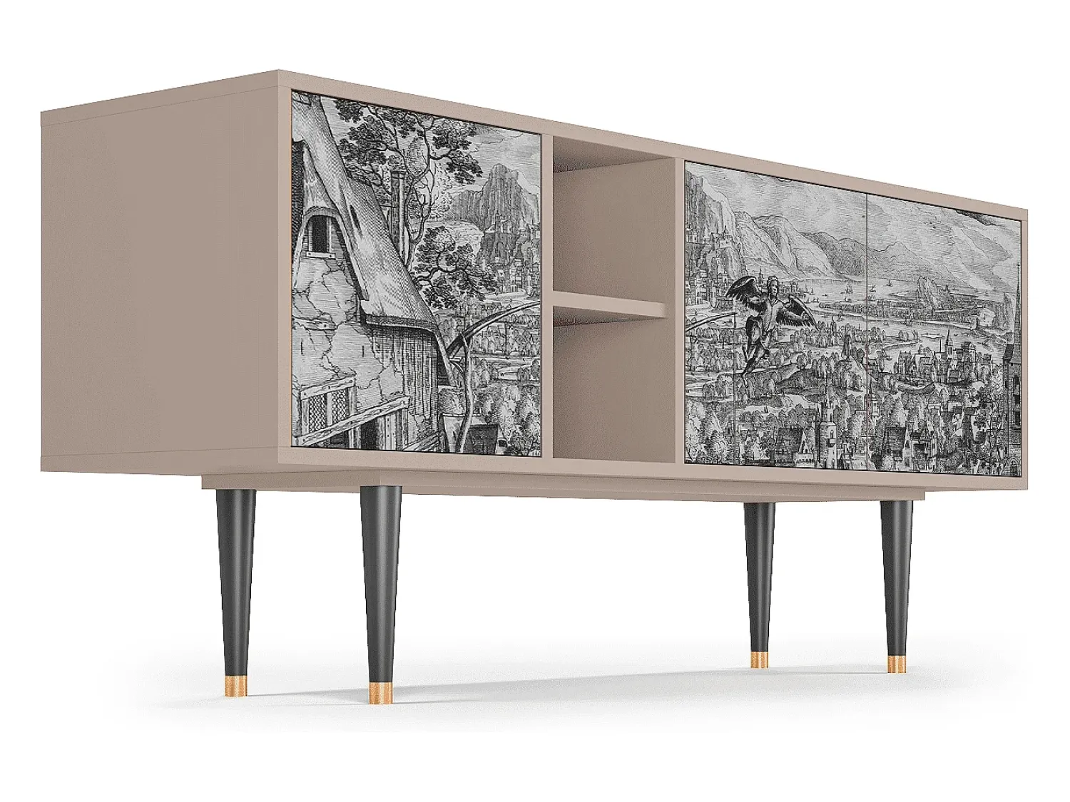 New Mueble de TV - 150х69х41 cm - T5 - Departure, Latte Bege