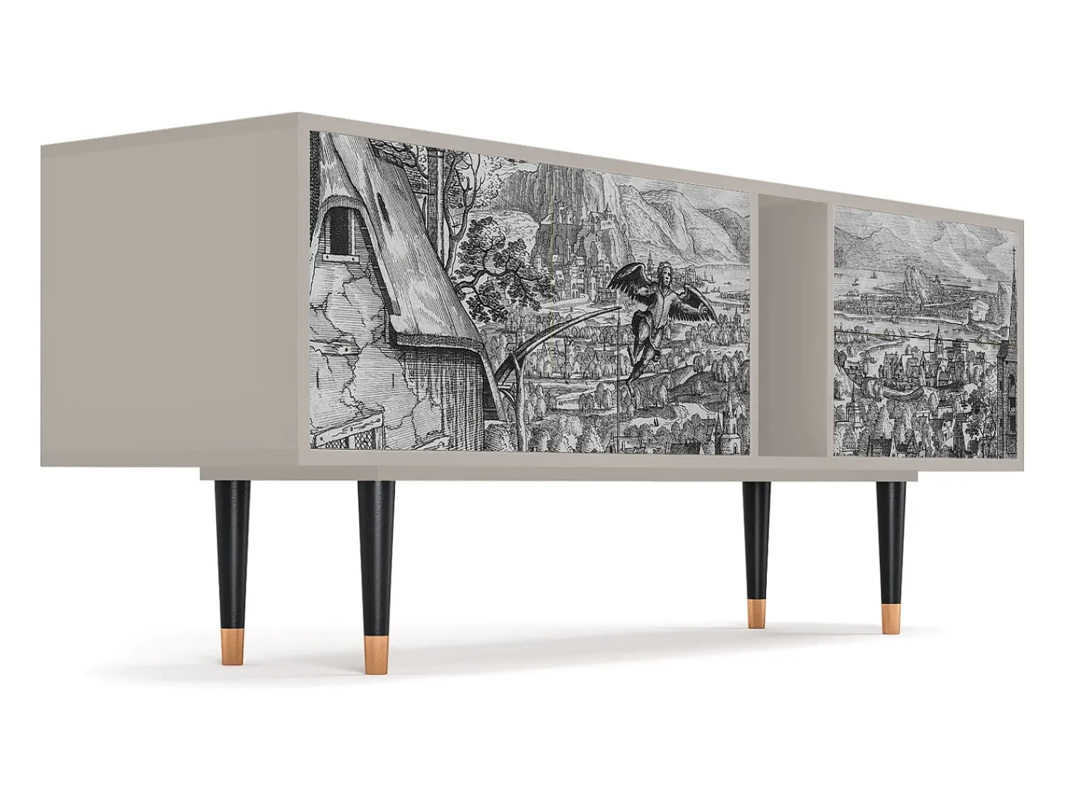 Móvel De Tv| Mueble de TV - 170х69х48 cm - T1 - Departure, Areia Bege