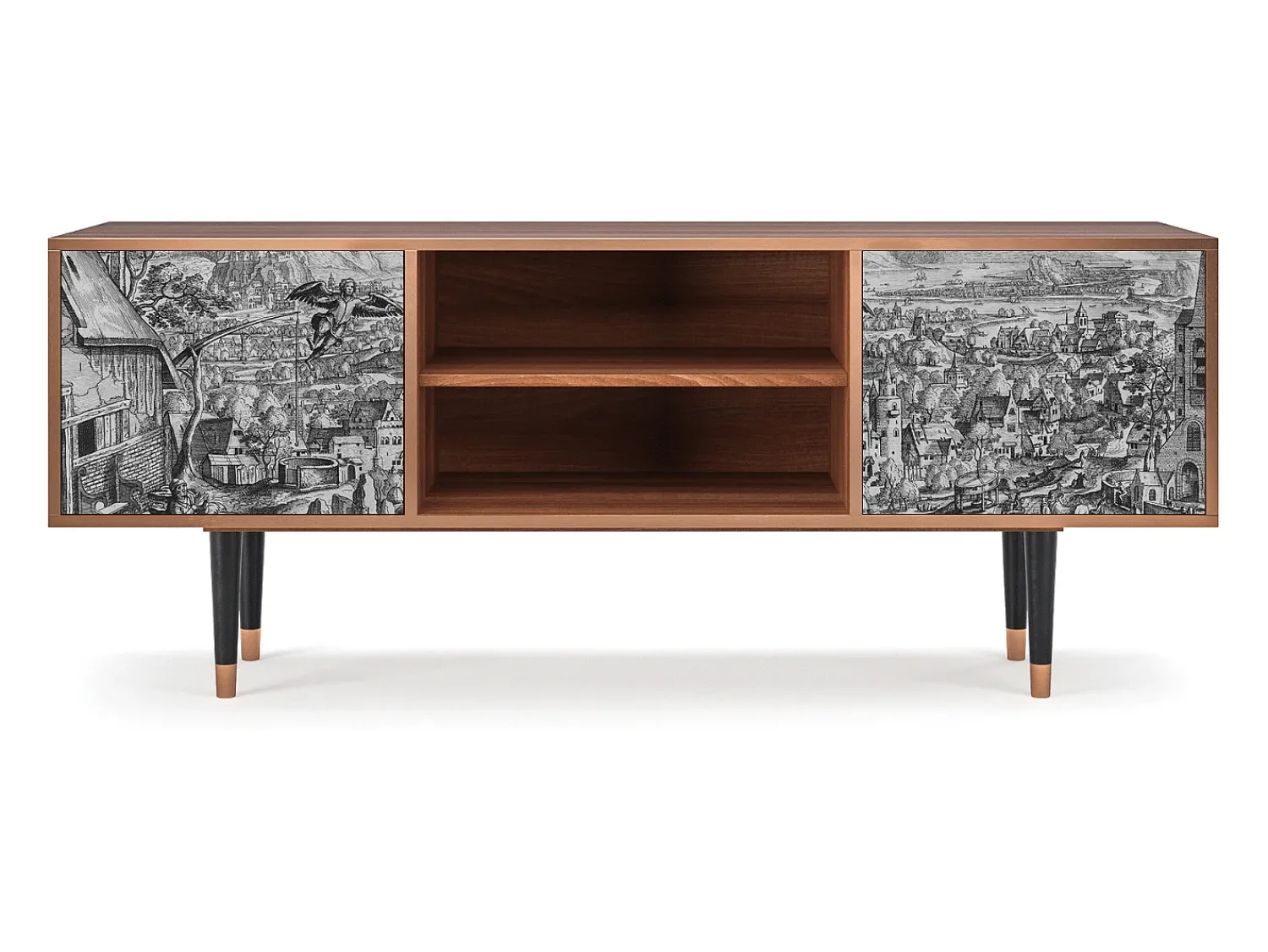 Móvel De Tv| Mueble de TV - 170х69х48 cm - T2 - Departure, Nogueira Castanho