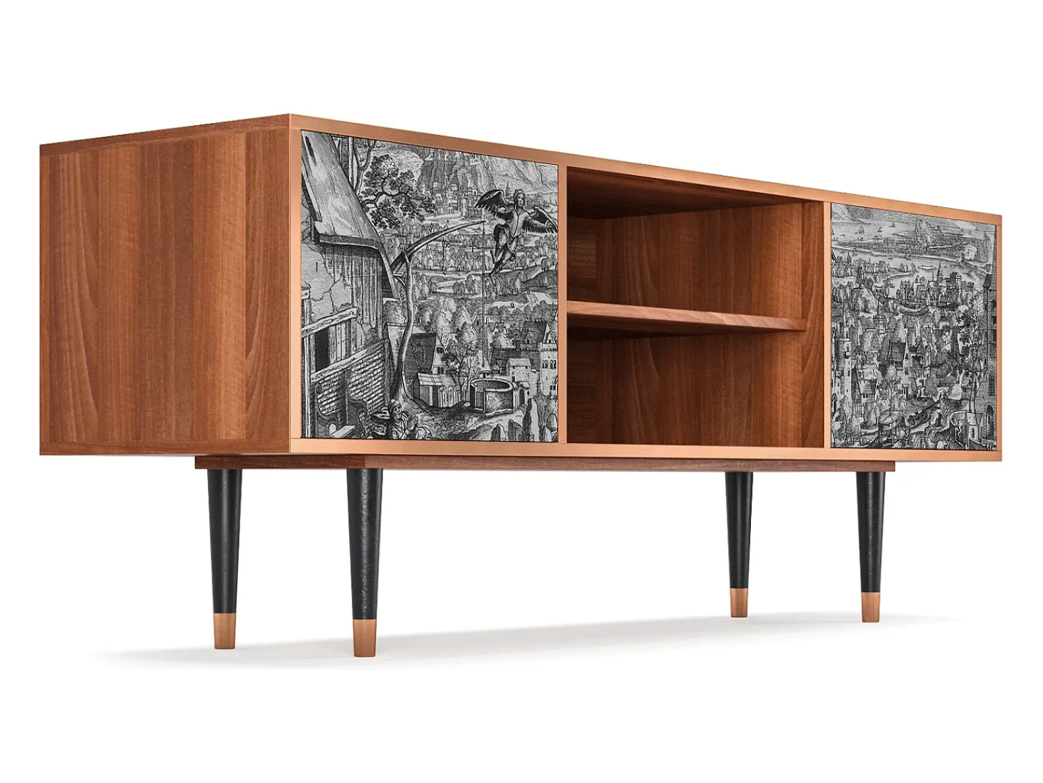 Móvel De Tv| Mueble de TV - 170х69х48 cm - T2 - Departure, Nogueira Castanho