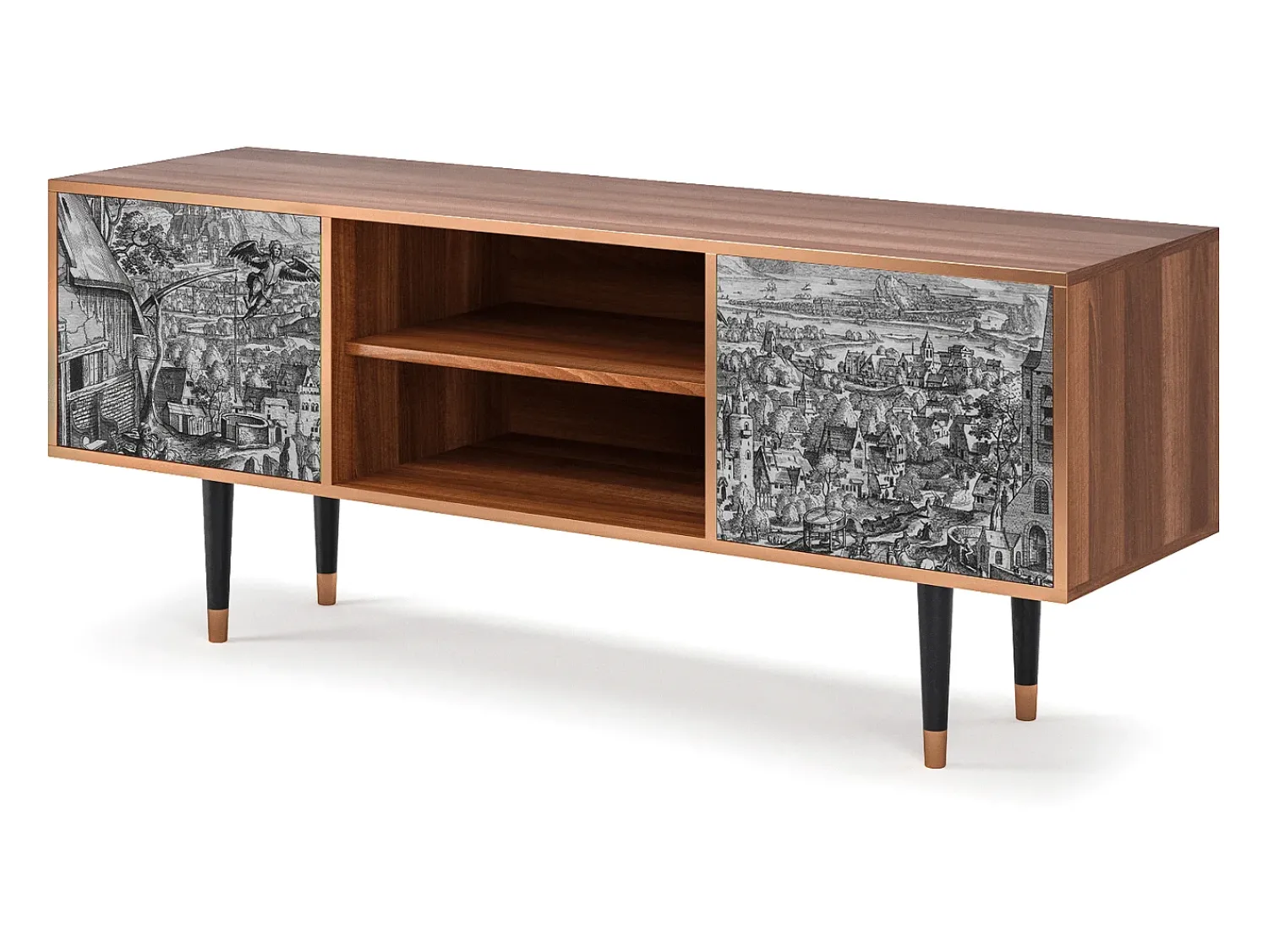 Móvel De Tv| Mueble de TV - 170х69х48 cm - T2 - Departure, Nogueira Castanho