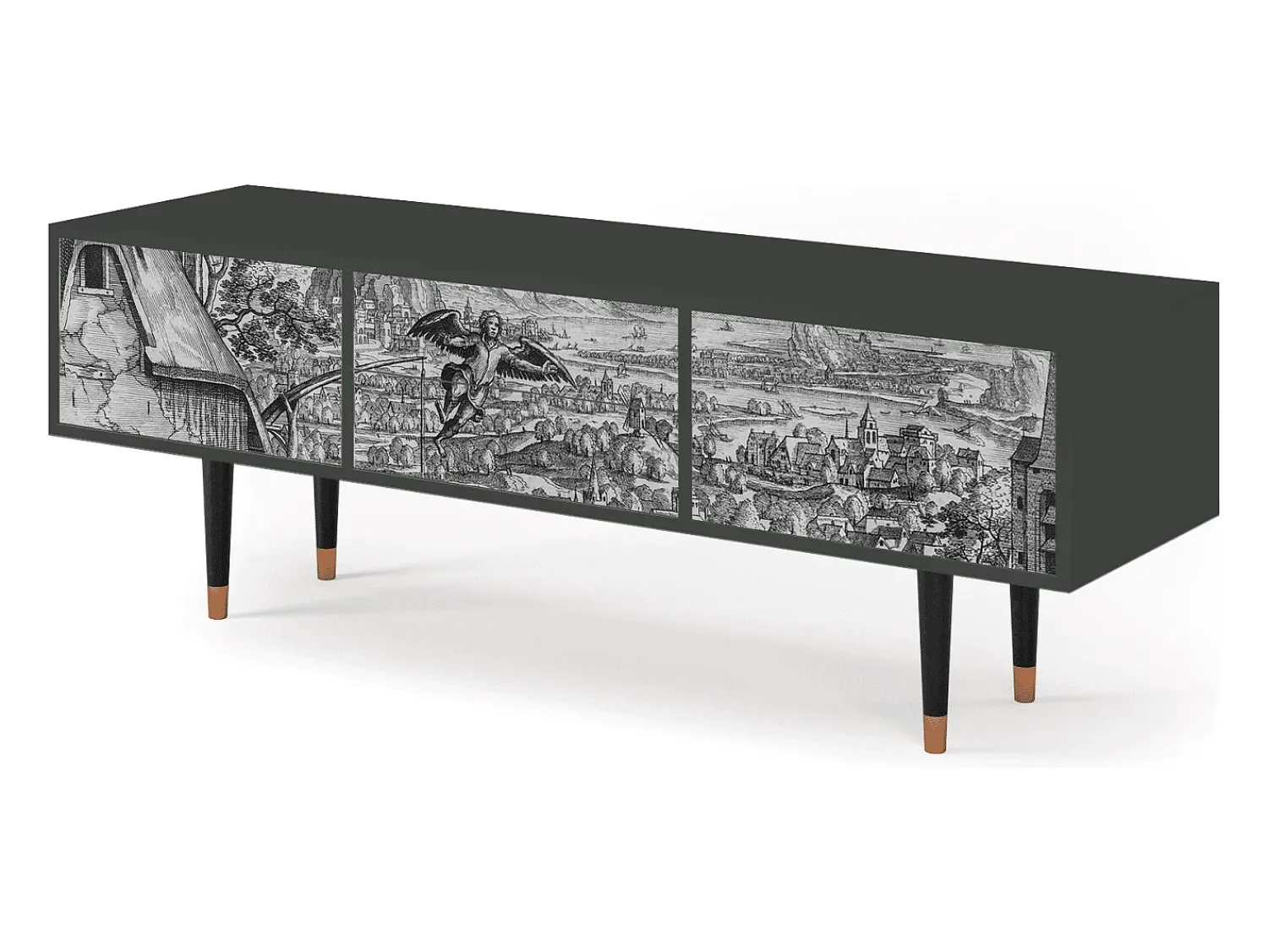 Móvel De Tv| Mueble de TV - 170х59х48 cm - T4 - Departure, Antracite Cinza antracite