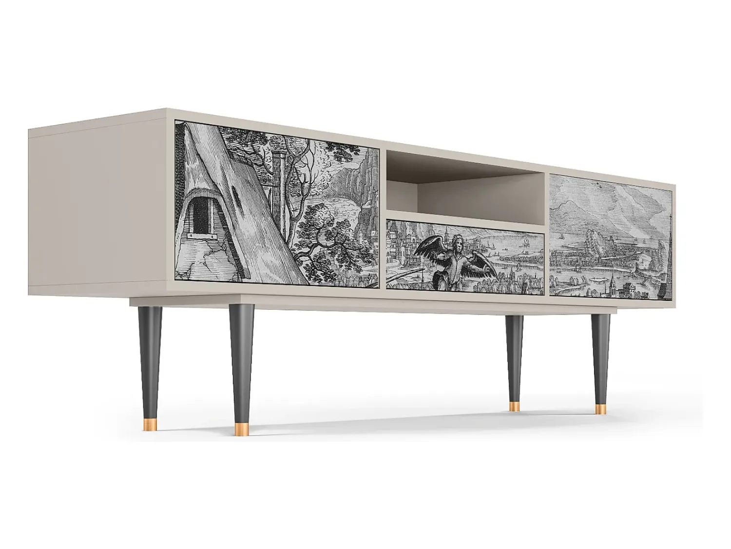 Móvel De Tv* Mueble de TV - 170х59х41 cm - T6 - Departure, Areia Bege