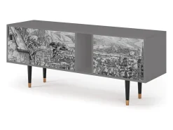 Móvel De Tv| Mueble de TV - 170х69х48 cm - T1 - Departure, Cinza Cinzento