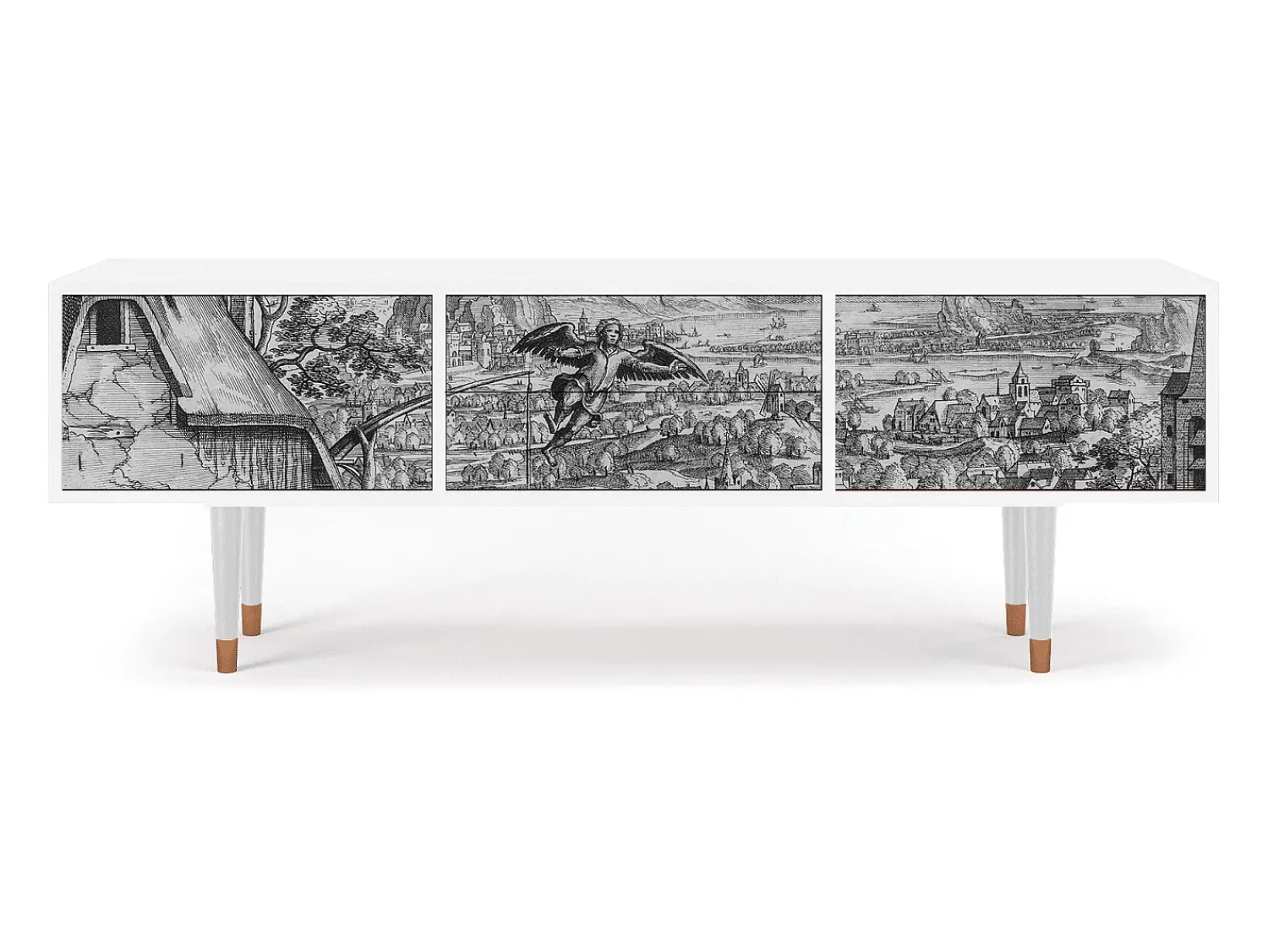 Móvel De Tv* Mueble de TV - 170х59х48 cm - T4 - Departure, Branco Bege
