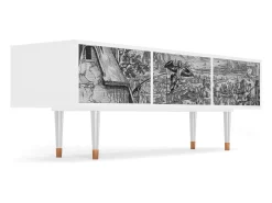 Móvel De Tv* Mueble de TV - 170х59х48 cm - T4 - Departure, Branco Bege