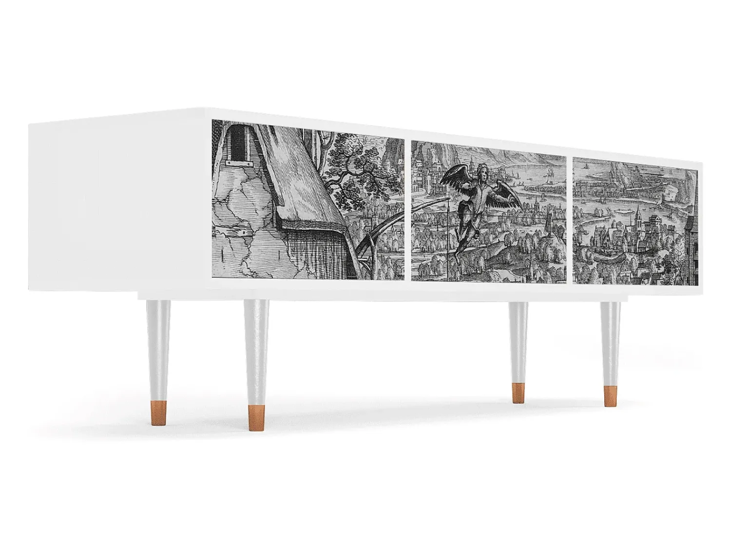 Móvel De Tv* Mueble de TV - 170х59х48 cm - T4 - Departure, Branco Bege