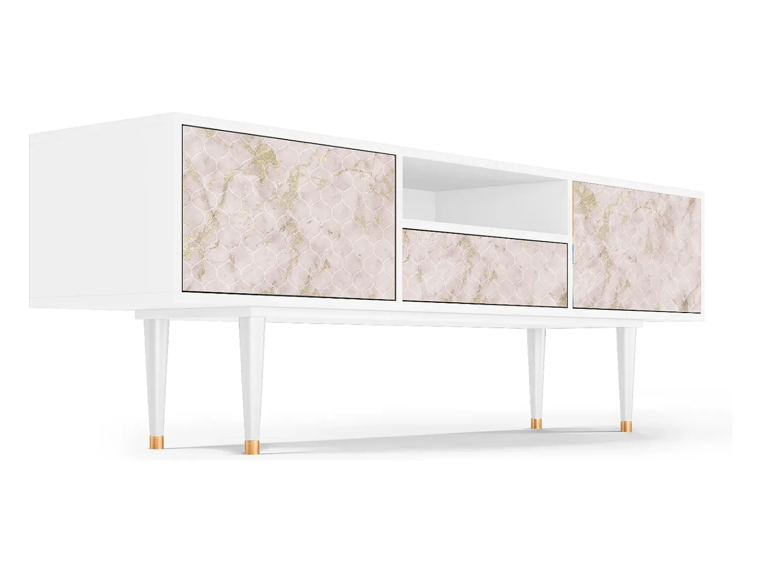 Mueble de TV - 170х59х41 cm - T6 - Dirty Roses, Branco^ Móvel De Tv