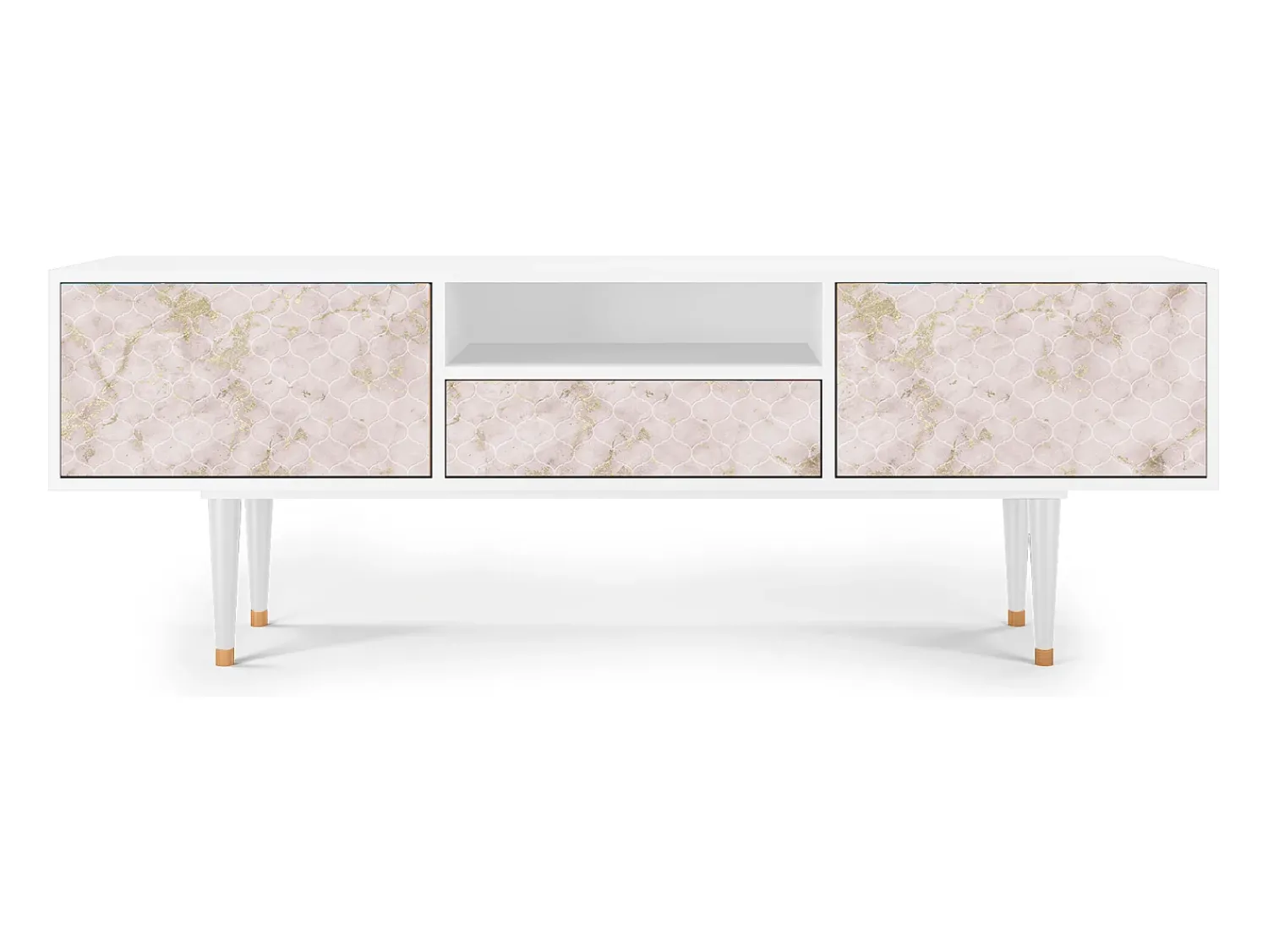 Mueble de TV - 170х59х41 cm - T6 - Dirty Roses, Branco^ Móvel De Tv
