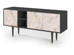Móvel De Tv* Mueble de TV - 150х69х41 cm - T5 - Dirty Roses, Antracite Cinza antracite