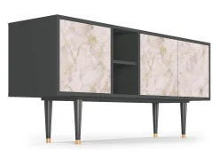 Móvel De Tv* Mueble de TV - 150х69х41 cm - T5 - Dirty Roses, Antracite Cinza antracite